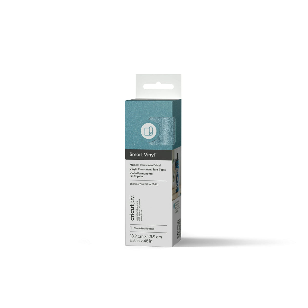 Cricut Joy™ Smart Vinyl™ Shimmer Matless Permanent Vinyl, 5.5" x 48",Light Blue
