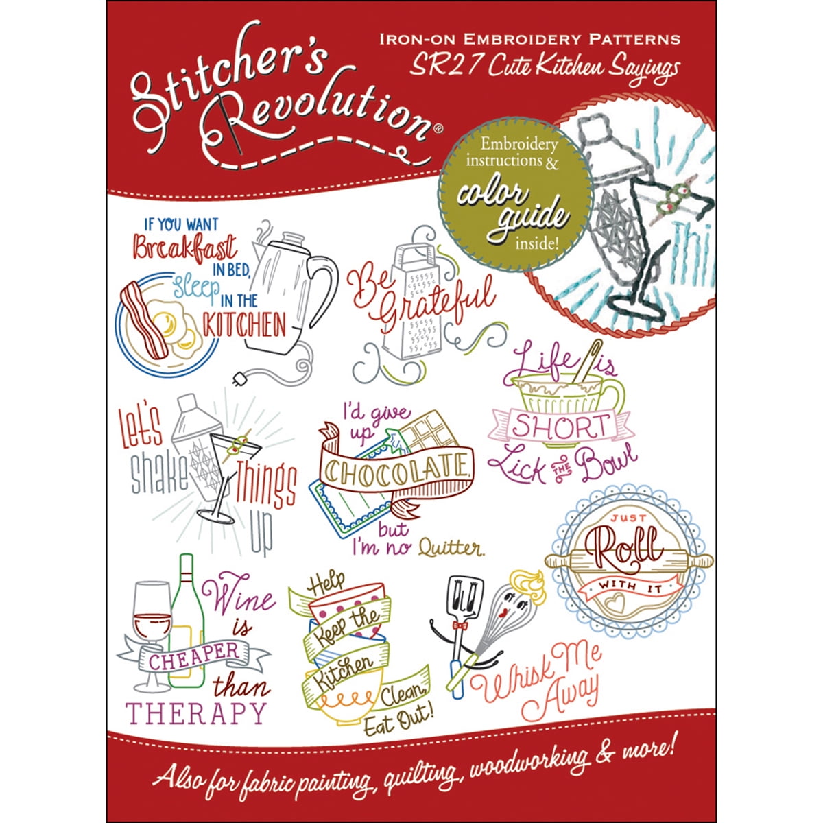 Stitcher's Revolution Cute Kitchen Sayings Iron-on Transfer Pattern for Embroidery — product image 2
