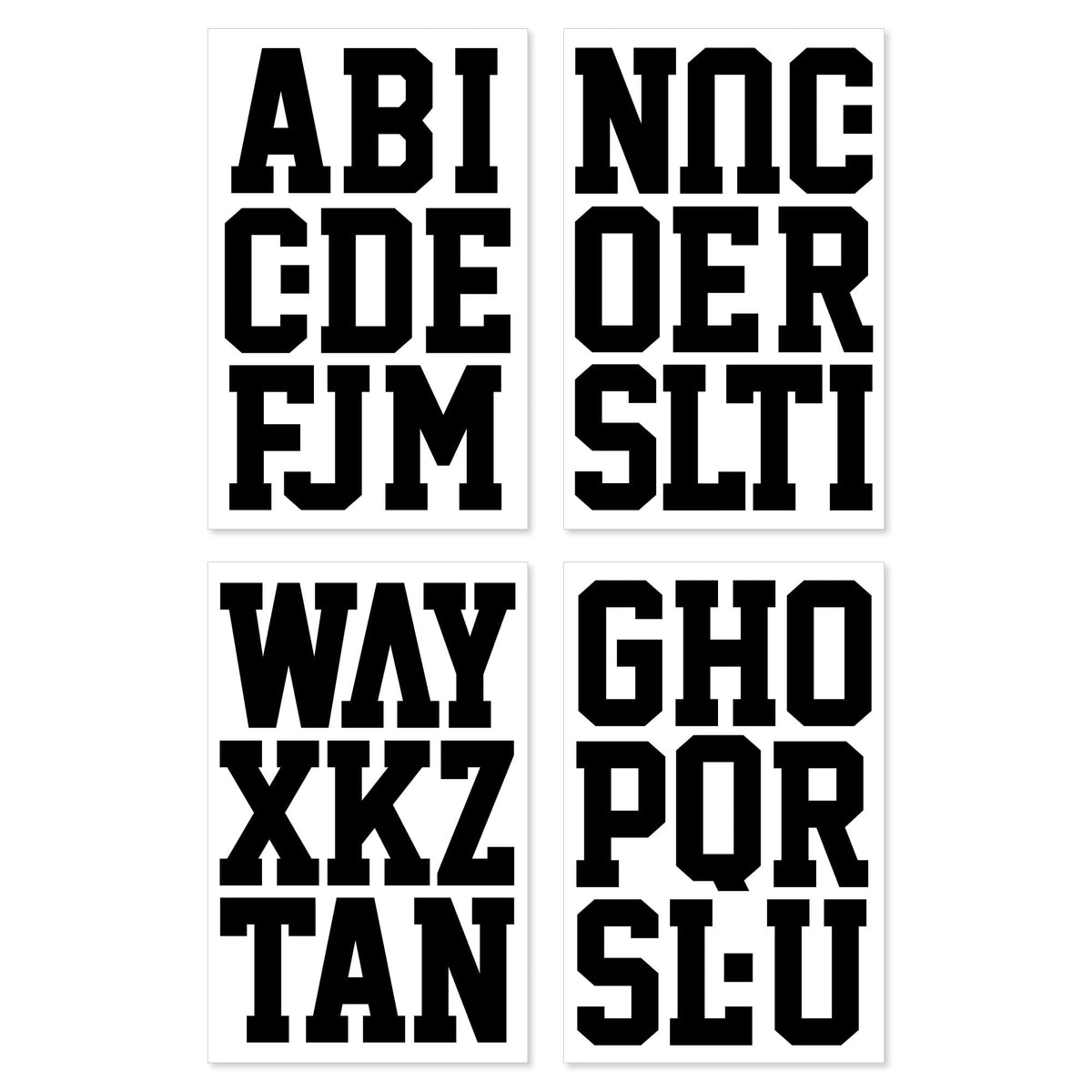 Hello Hobby Sport Iron-on Letters, 3 in Polyvinyl, Black, 4 Sheets — product image 3