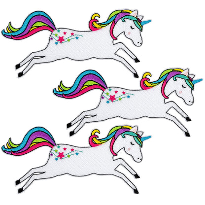 Create It Large Unicorn Applique – Peel & Stick or Iron-on; Multicolor 2.75in Tall, 3 Pieces