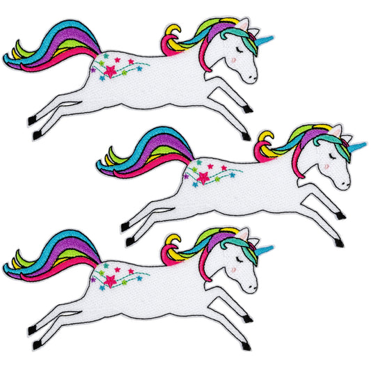 Create It Large Unicorn Applique – Peel & Stick or Iron-on; Multicolor 2.75in Tall, 3 Pieces