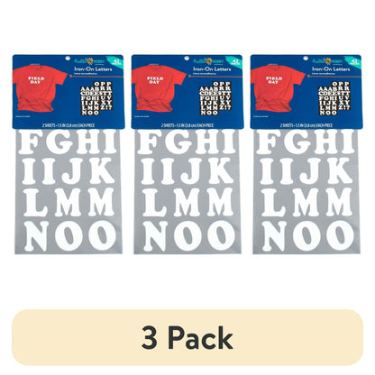 (3 pack) Hello Hobby 1.5 " White Cooper Iron-On Letters, 42 Pieces A-Z