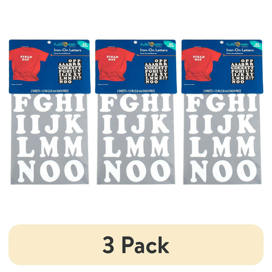 (3 pack) Hello Hobby 1.5 " White Cooper Iron-On Letters, 42 Pieces A-Z