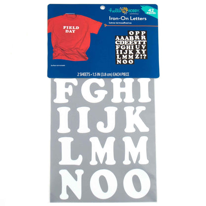 (3 pack) Hello Hobby 1.5 " White Cooper Iron-On Letters, 42 Pieces A-Z — product image 2