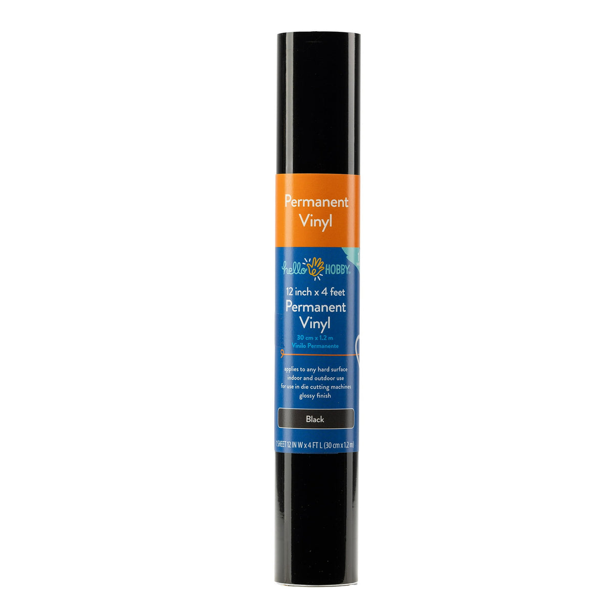 (2 pack) Hello Hobby 12" x 4' Black Permanent Craft Vinyl Roll — product image 2