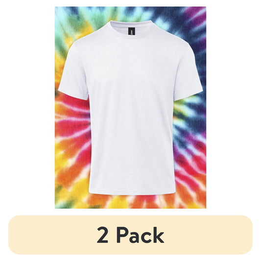 (2 pack) Gildan Adult Short Sleeve Crew T-Shirt – White Size Medium Soft Cotton Classic Fit Blank Tee for Tie Dye & DIY Crafts