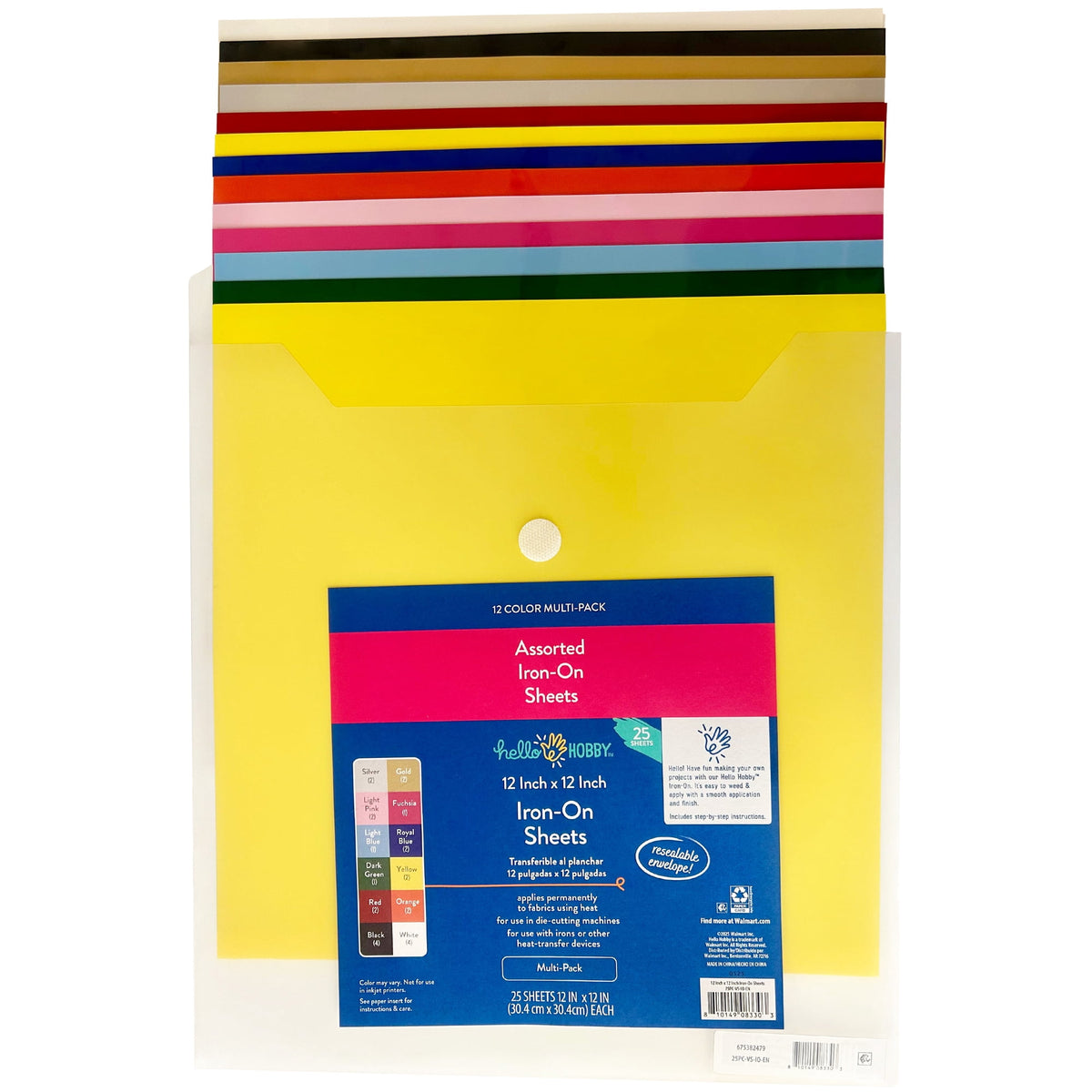 Hello Hobby Iron-On Craft Vinyl Sheets, 12 in x 12 in, 25 Count — product image 2