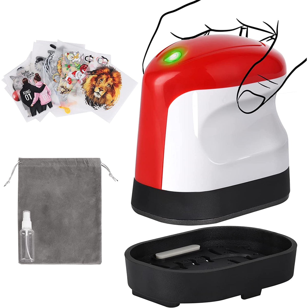 Oumilen Heat Press Mini, Portable Heat Press Machine, Portable Iron Press in Red