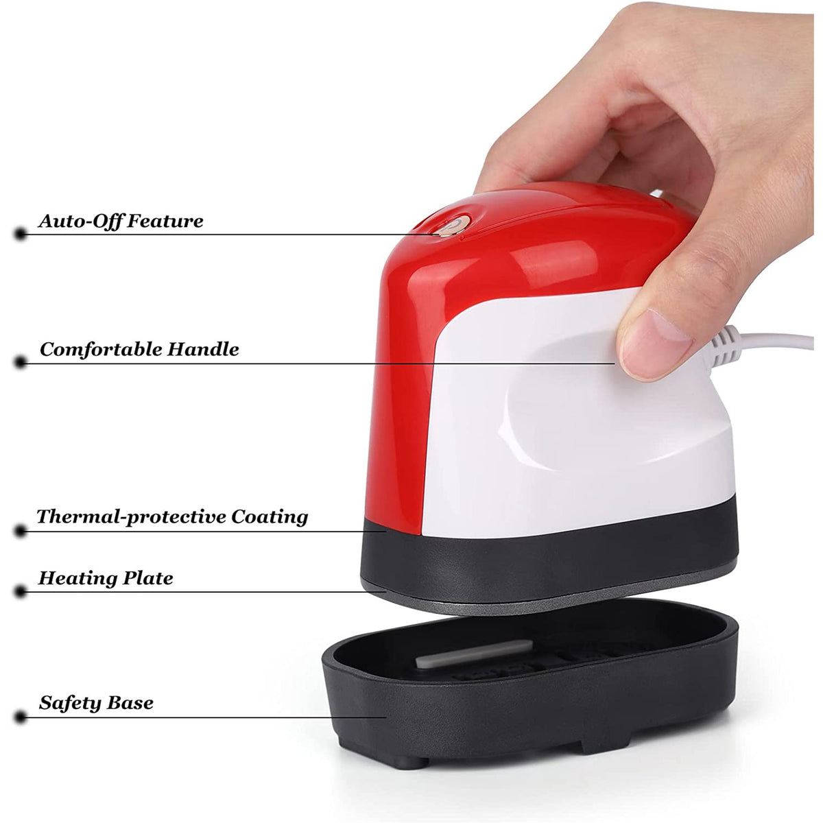 Oumilen Heat Press Mini, Portable Heat Press Machine, Portable Iron Press in Red — product image 2