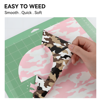 HTVRONT Heat Transfer Vinyl Roll-12" x 6ft for Shirts, Iron on Vinyl for All Cutting Machine-Easy to Cut & Weed for Heat Transfer Design-Camo Brown — product image 5