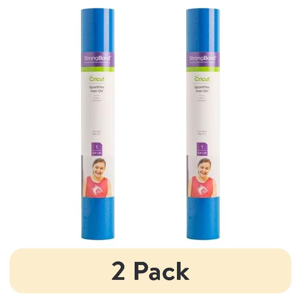 (2 pack) Cricut SportFlex Iron-On Vinyl, True Blue, 11.8" x 24"