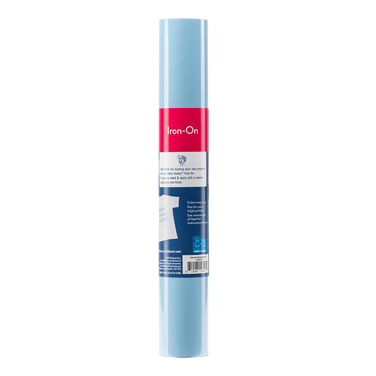 (3 pack) Hello Hobby 12" x 2' Light Blue Iron-On Craft Vinyl Roll — product image 3