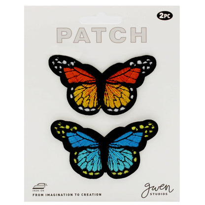 (4 pack) Gwen Studios Embroidered Blue and Orange Butterfly Iron-on Patch Appliques, 3" x 1.7", 2PC — product image 3
