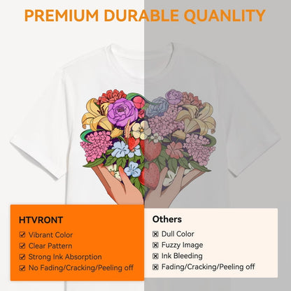 HTVRONT DTF Transfer Film for Sublimation-12 Sheets of A4 (8.3×11.7") for Inkjet Printers, Direct to Film Transfer Paper for Cotton T-shirts, Easy to Use, Vivid Colors — product image 2