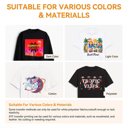 HTVRONT DTF Transfer Film for Sublimation-12 Sheets of A4 (8.3×11.7") for Inkjet Printers, Direct to Film Transfer Paper for Cotton T-shirts, Easy to Use, Vivid Colors — product image 3