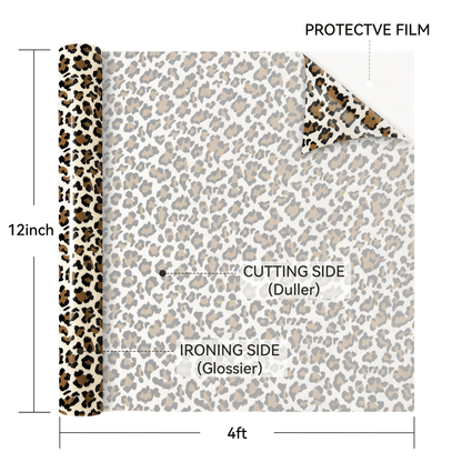 HTVRONT Heat Transfer Vinyl Rolls-12" x 4ft for Shirts, Iron on Vinyl for All Cutting Machine-Easy to Cut & Weed for Heat Transfer Design-Leopard — product image 2