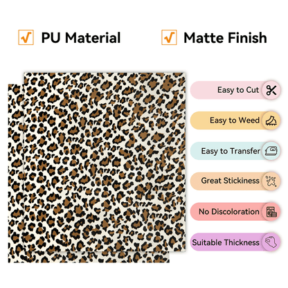 HTVRONT Heat Transfer Vinyl Rolls-12" x 4ft for Shirts, Iron on Vinyl for All Cutting Machine-Easy to Cut & Weed for Heat Transfer Design-Leopard — product image 3