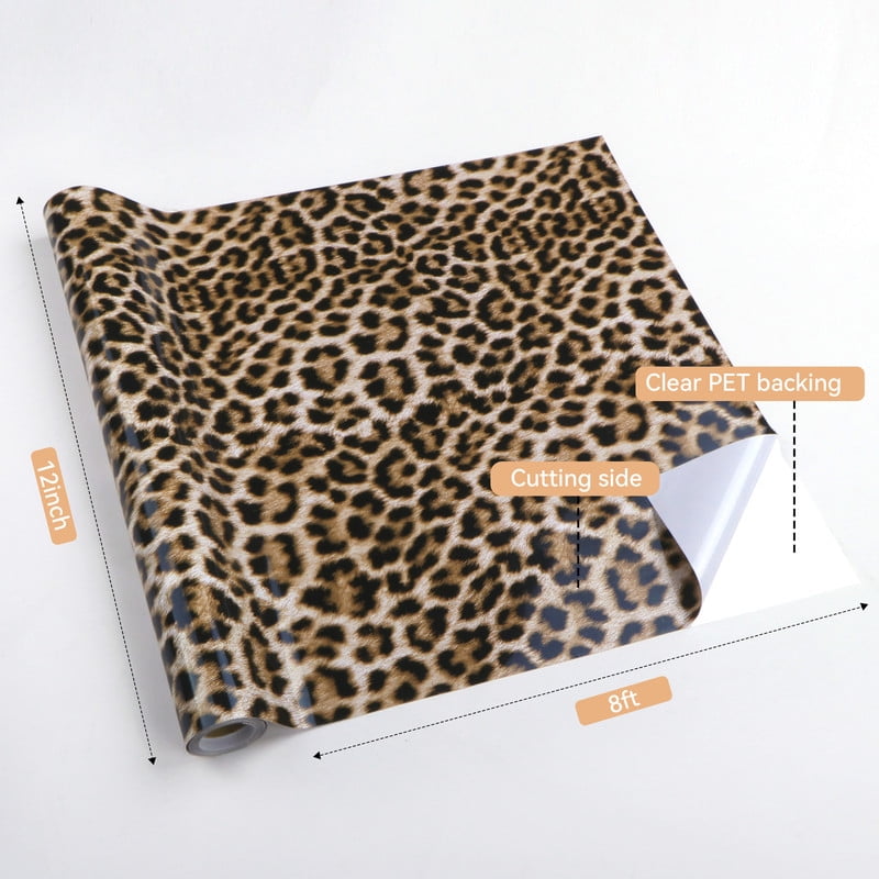 HTVRONT Permanent Vinyl Pattern-12" x 6ft Adhesive Vinyl Roll for Cutting Machine, Signs, Scrapbooking, Craft, Die Cutters-Leopard — product image 2