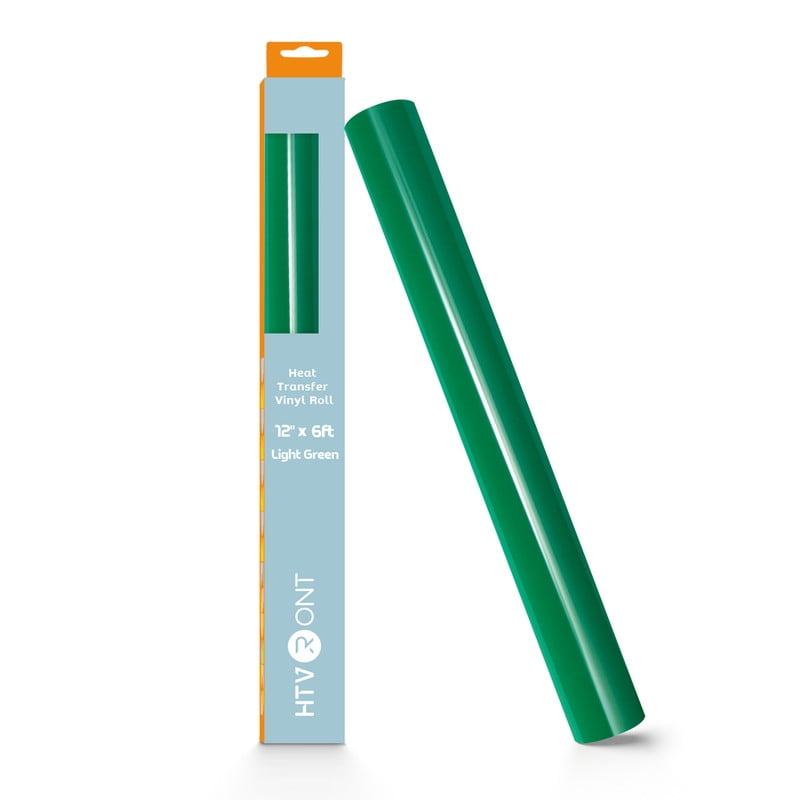 HTVRONT Heat Transfer Vinyl Roll-12" x 6ft for Shirts, Iron on Vinyl for All Cutting Machine - Easy to Cut & Weed for Heat Transfer Design-Light Green