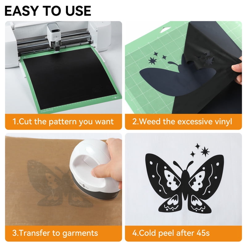 HTVRONT Heat Transfer Vinyl-12" x 6ft for Shirts, Iron on Vinyl for All Cutting Machine - Easy to Cut & Weed for Heat Transfer Design White — product image 5