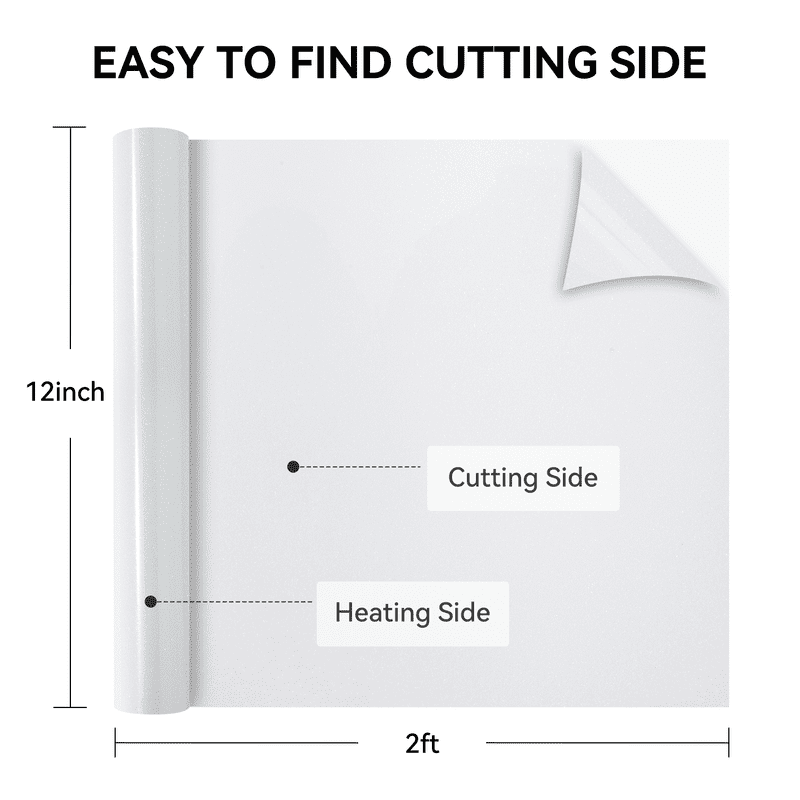 HTVRONT Glitter HTV Vinyl Roll - 12" x 2ft for All Cutting Machines, Easy to Cut & Weed & Transfer-Rainbow white — product image 6