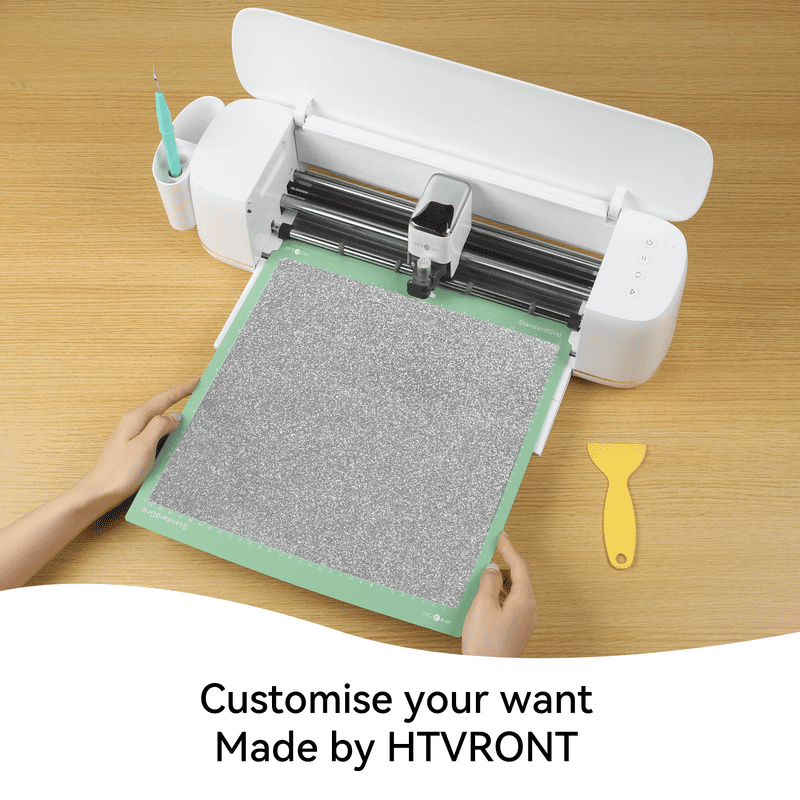 HTVRONT Glitter HTV Vinyl Roll - 12" x 2ft for All Cutting Machines, Easy to Cut & Weed & Transfer-Rainbow white — product image 7
