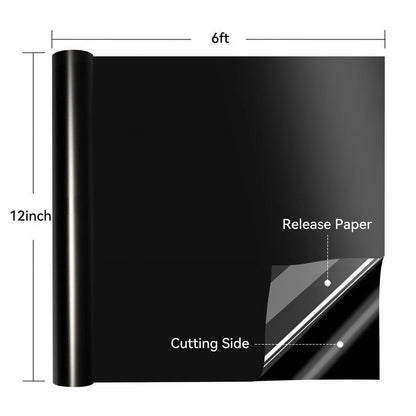 HTVRONT Permanent Vinyl Matte-12" x 6FT Adhesive Vinyl Roll for Cutting Machine, Signs, Scrapbooking, Craft, Die Cutters-Black — product image 2