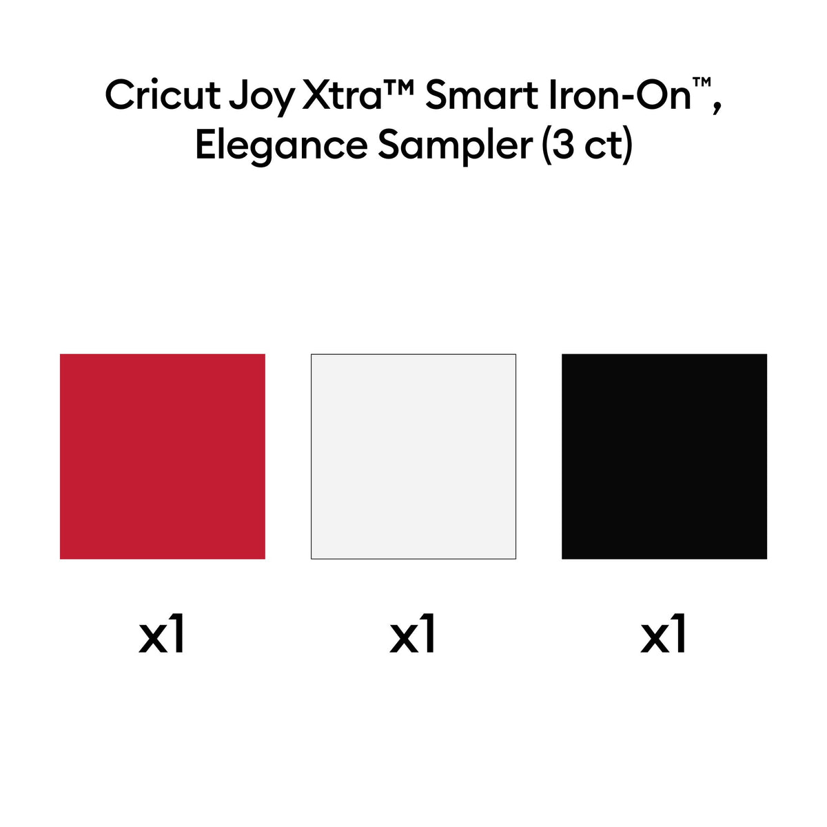 Cricut Joy Xtra™ Smart Iron-On™ Sampler, Elegance (3 ct), White, Black, Red — product image 2