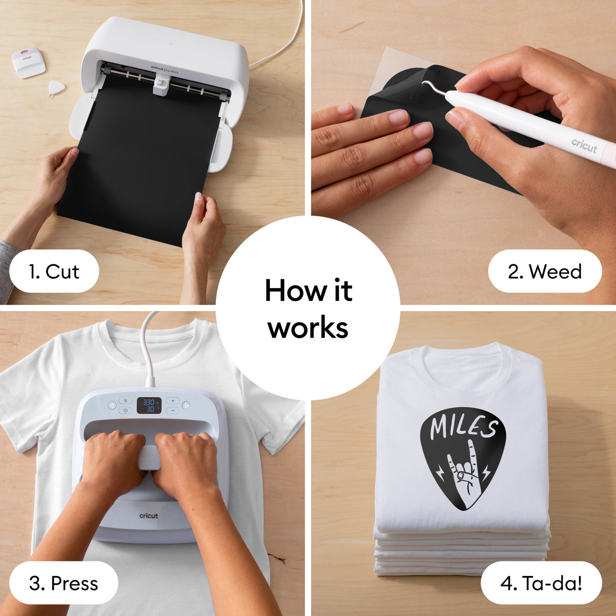 Cricut Joy Xtra™ Smart Iron-On™ Sampler, Elegance (3 ct), White, Black, Red — product image 9