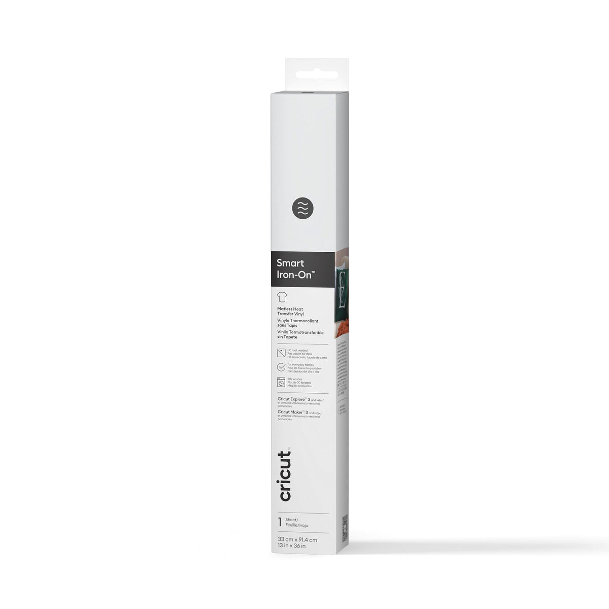 Cricut Smart Iron-On Matless Heat Transfer Vinyl Roll - 3 ft, White, 13 x 36