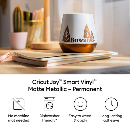 Cricut Joy™ Smart Vinyl™ Matte Metallic Matless Permanent Vinyl, 5.5" x 48",Champagne — product image 3