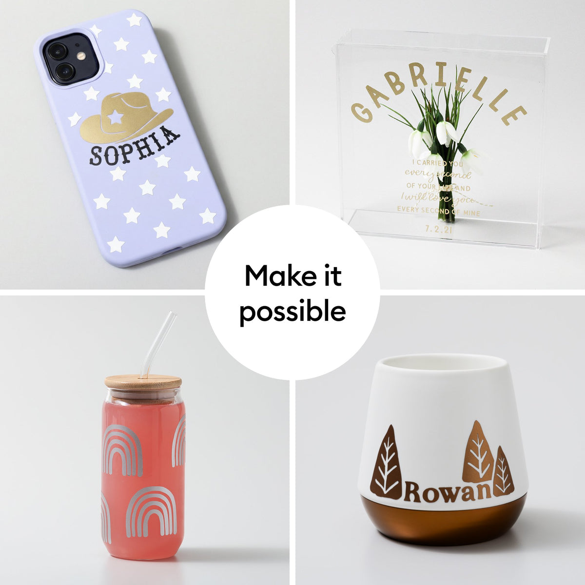 Cricut Joy™ Smart Vinyl™ Matte Metallic Matless Permanent Vinyl, 5.5" x 48",Champagne — product image 6