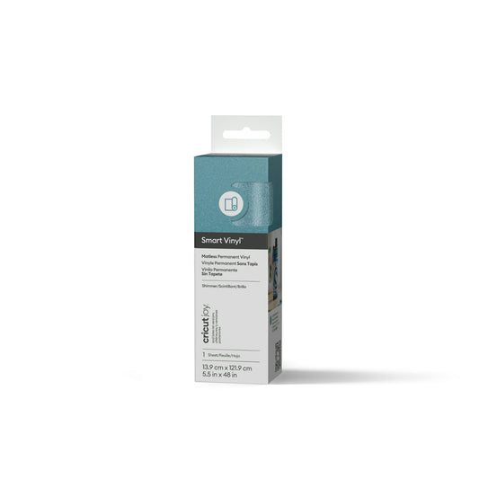 Cricut Joy™ Smart Vinyl™ Shimmer Matless Permanent Vinyl, 5.5" x 48",Light Blue