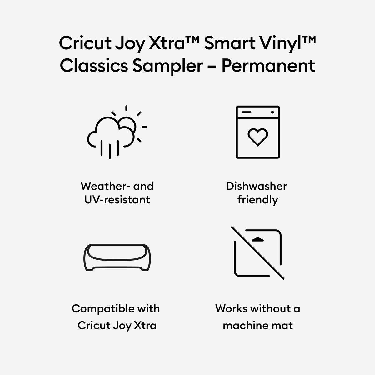 Cricut Joy Xtra™ Smart Vinyl™ Matless Permanent Vinyl, Classics Sampler (3 ct), 9.5" x 12",Sampler — product image 3