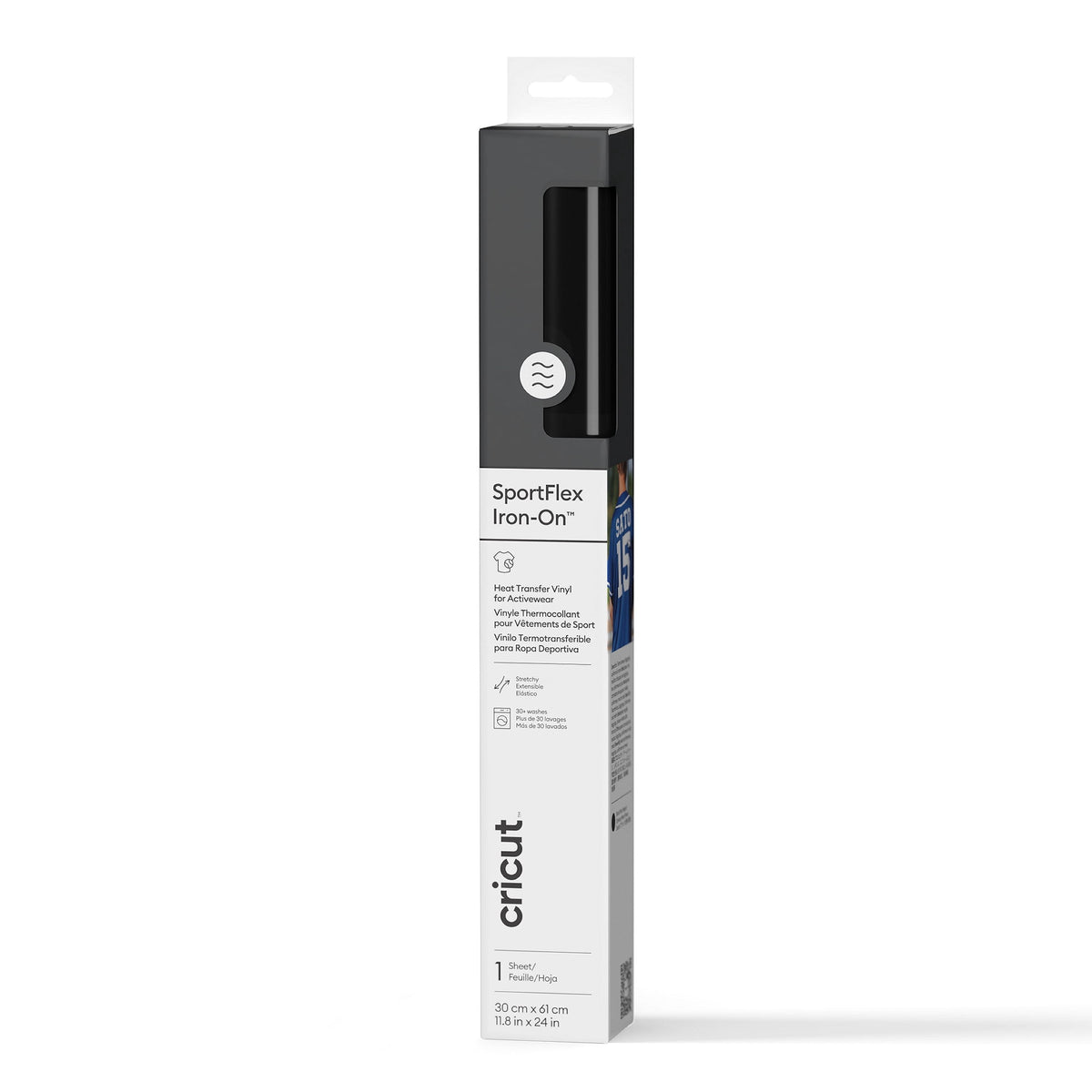 Cricut® Sportflex Iron-On™ Vinyl (2ft), 11.8" x 24", Black