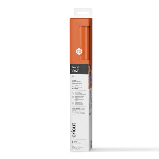 Cricut Smart Vinyl Matless Permanent Vinyl (3 ft), Orange, 13 x36, Roll