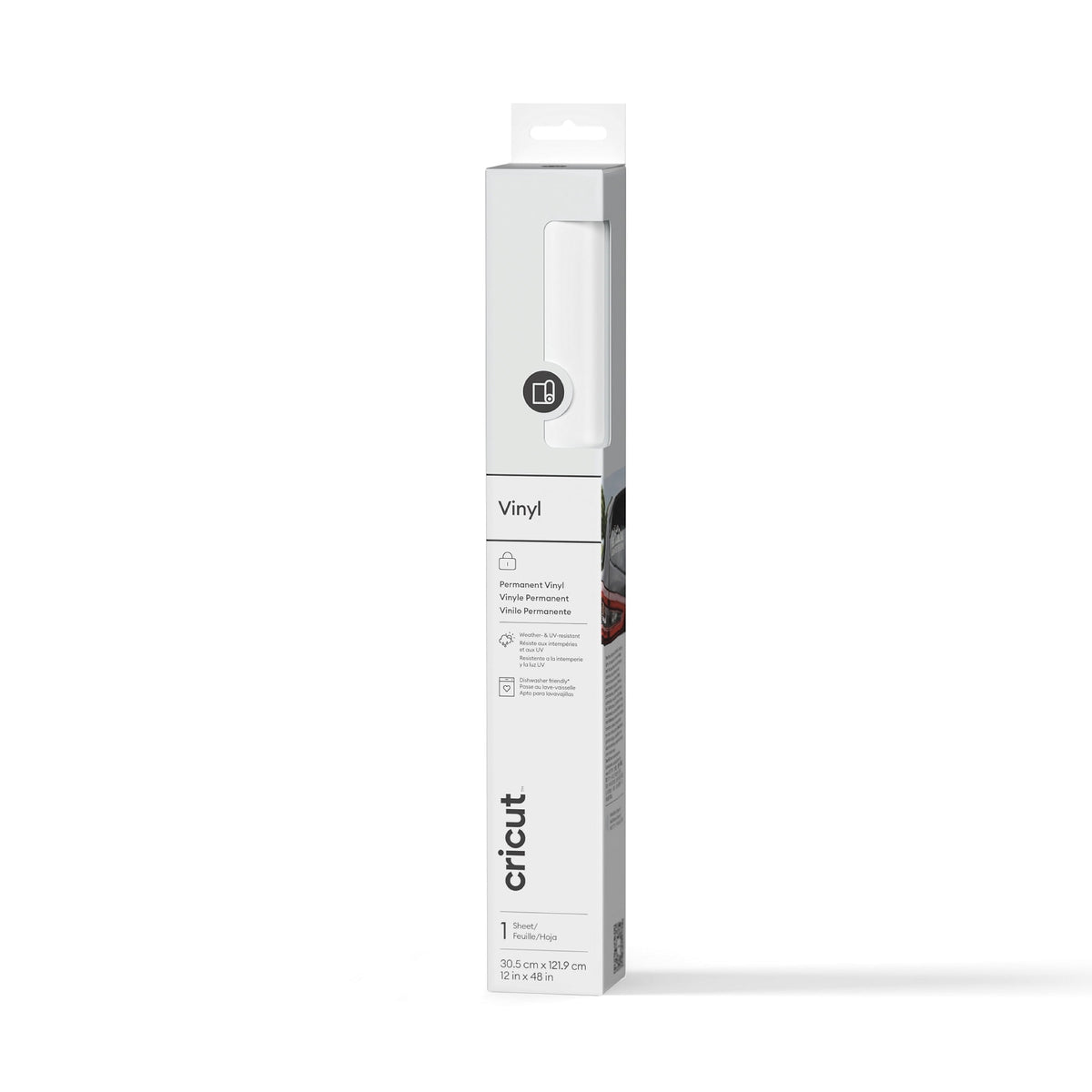 Cricut® Glossy Vinyl – Permanent (4 ft), 12" x 48", White