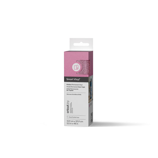 Cricut Joy™ Smart Vinyl™ Shimmer Matless Permanent Vinyl, 5.5" x 48",Pink