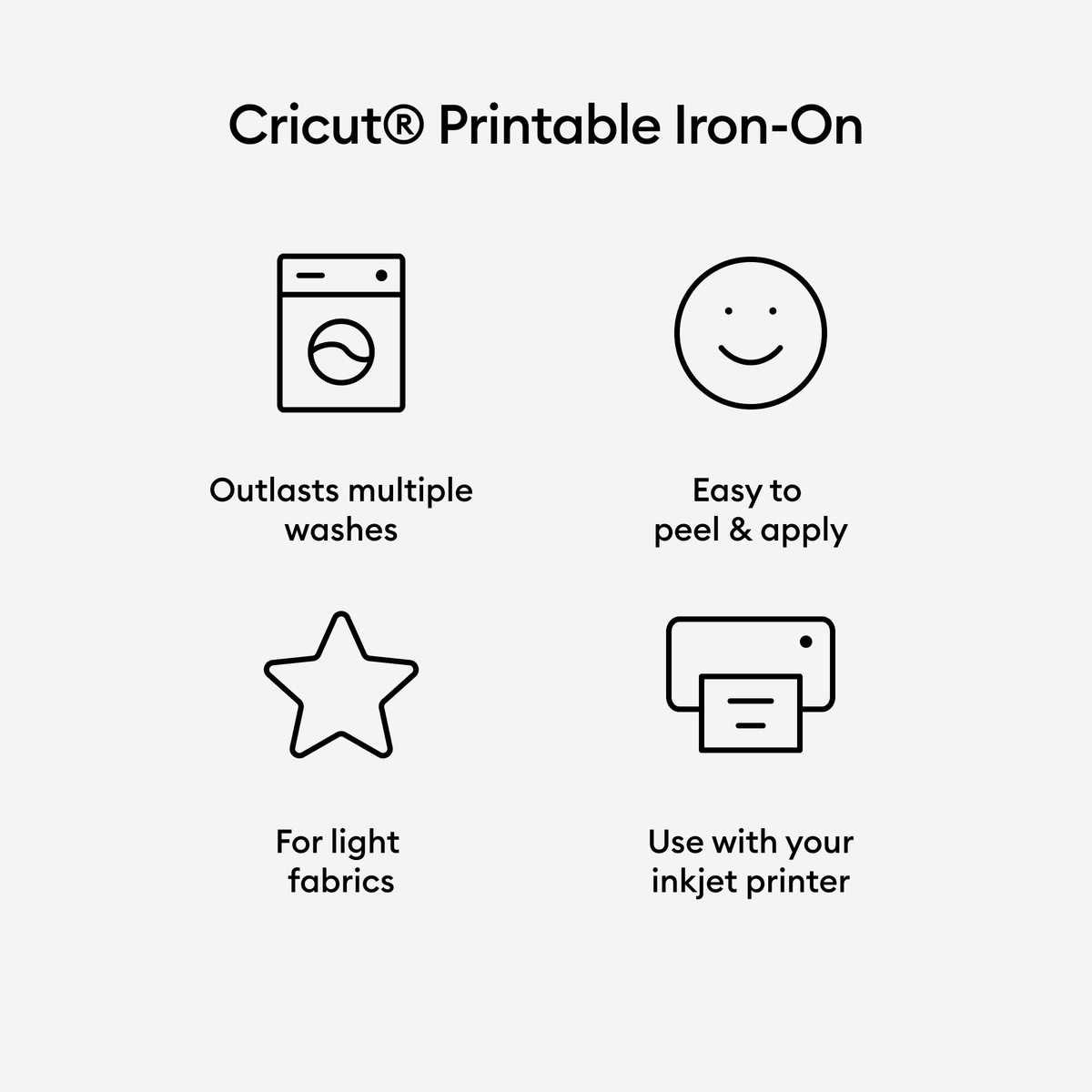 Cricut® Printable Iron-On™ Vinyl For Light Fabrics - US Letter (5 ct), 8.5" x 11" — product image 3