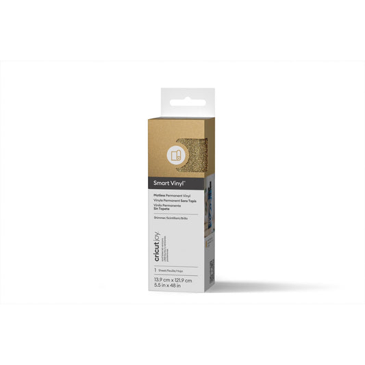 Cricut Joy™ Smart Vinyl™ Shimmer Matless Permanent Vinyl, 5.5" x 48",Gold