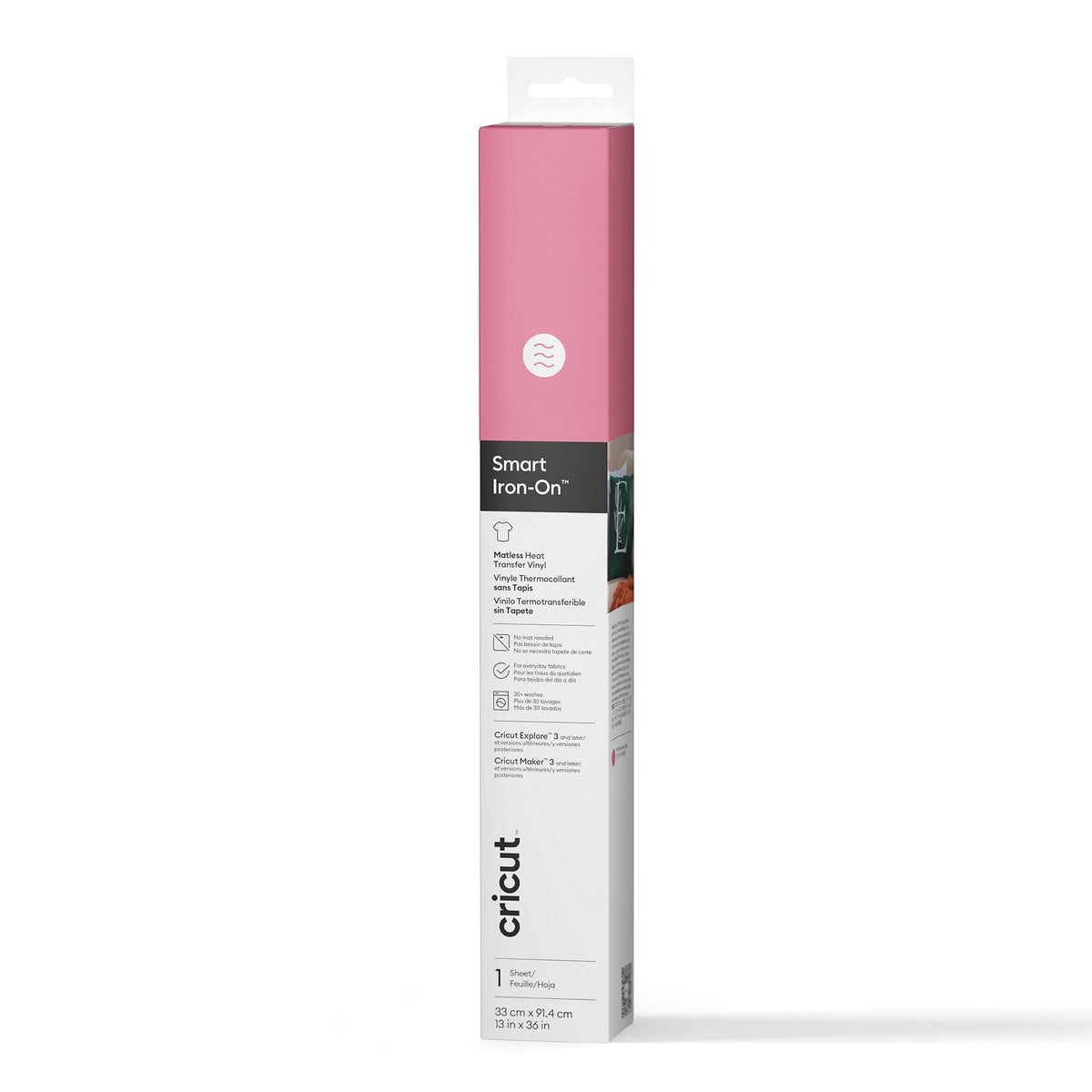 Cricut® Smart Iron-On™ Vinyl Matless Heat Transfer Vinyl (3 ft), 13 x36, Pink