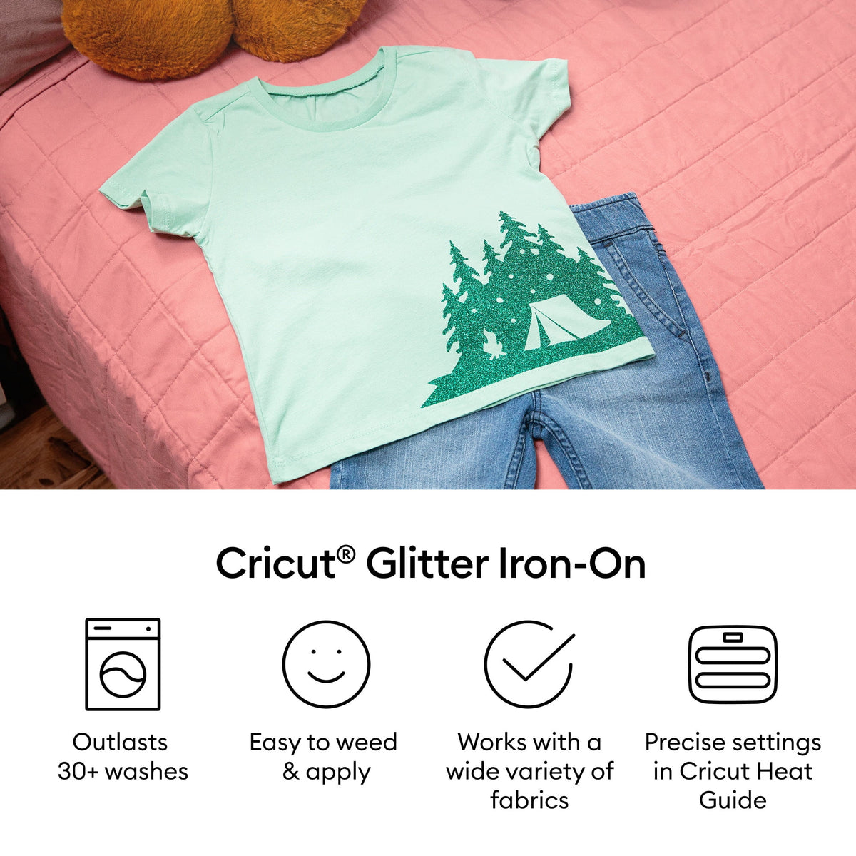 Cricut® Glitter Iron-On Vinyl, Princess Sampler (3 ct), 12 x12 — product image 2