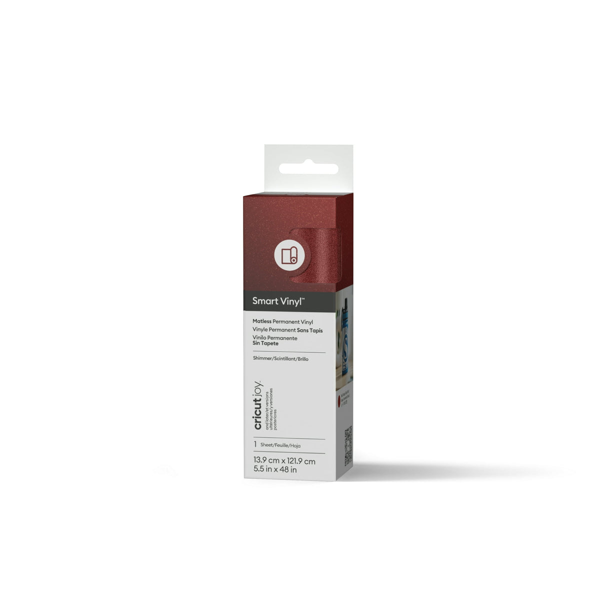 Cricut Joy™ Smart Vinyl™ Shimmer Matless Permanent Vinyl, 5.5" x 48",Red