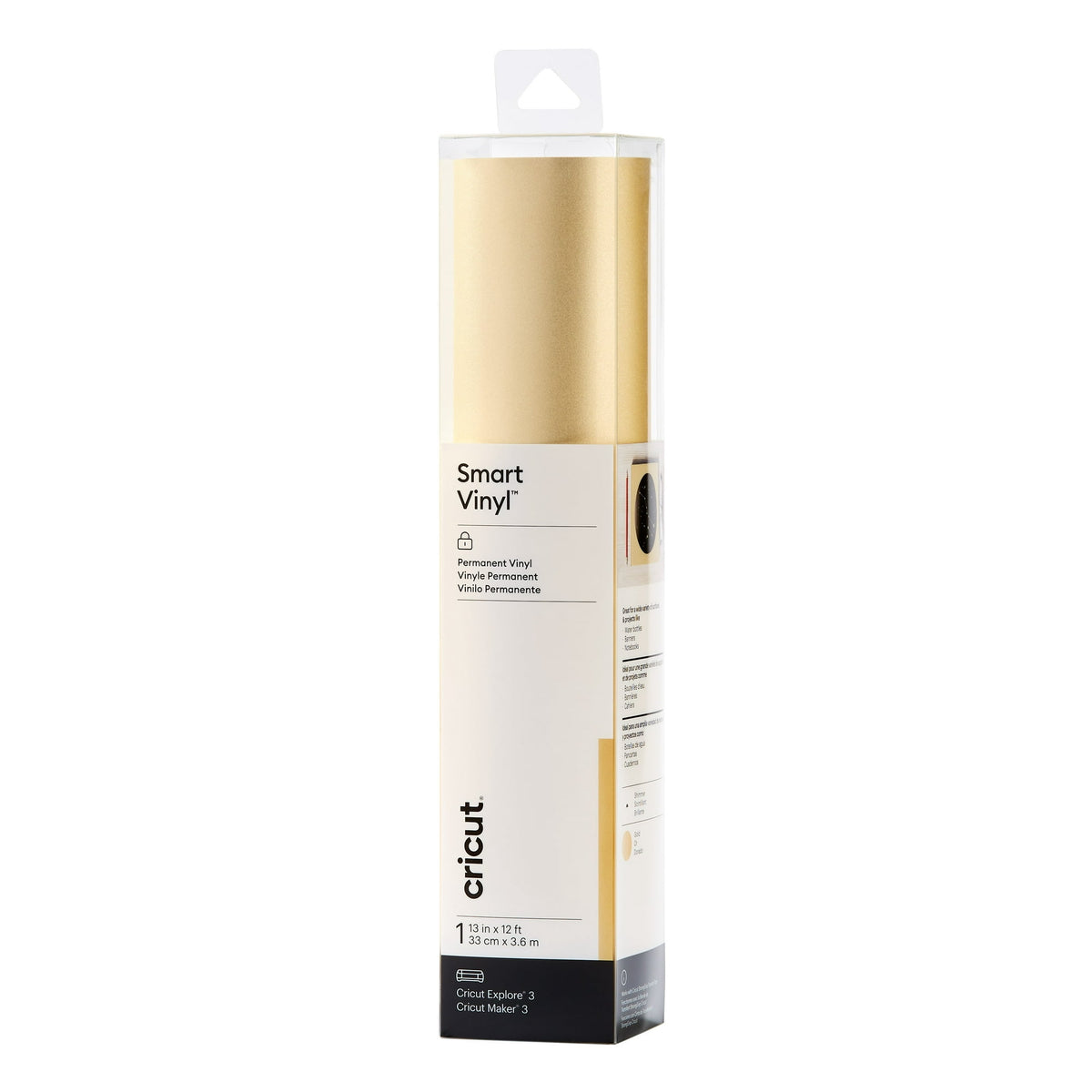 Cricut® Smart Vinyl™ Shimmer Matless Permanent Vinyl (12 ft), 13" x 144",Gold — product image 2