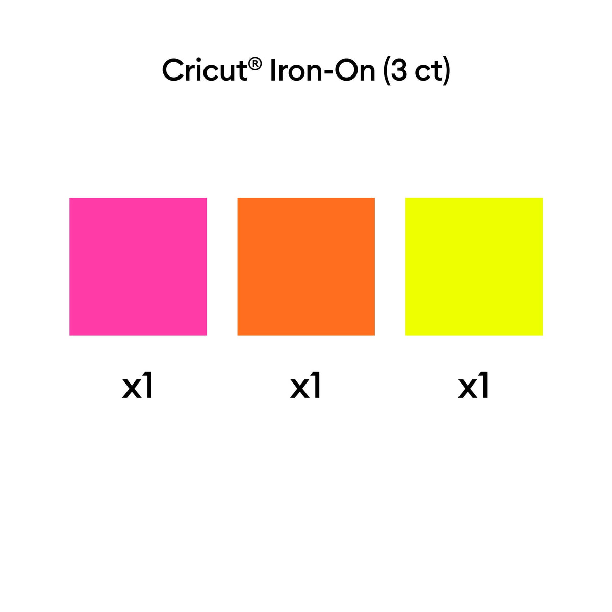 Cricut® Iron-On™ Vinyl, Neon Glow Sticks Sampler (3ct), 12" x 12" Sheets — product image 3