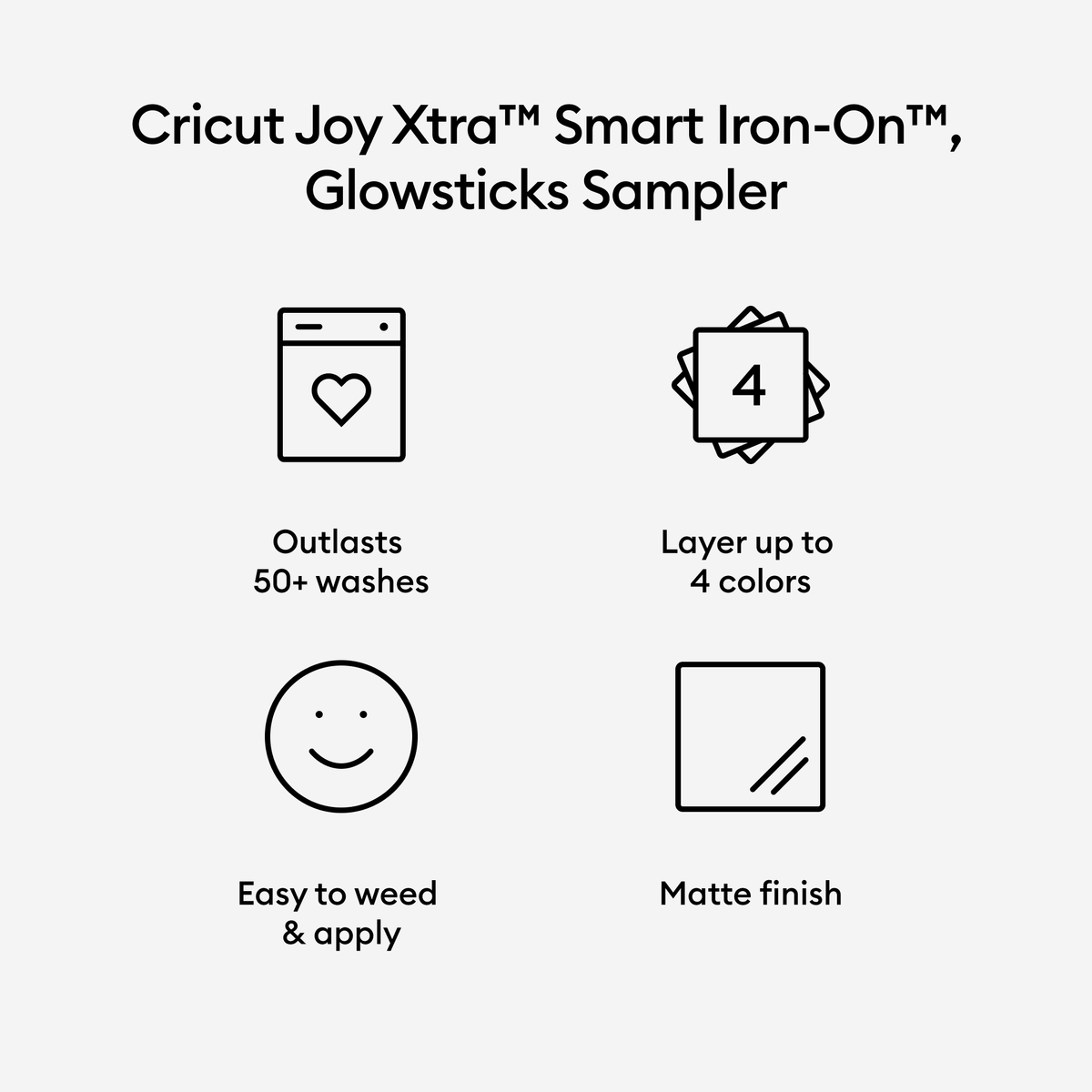 Cricut Joy Xtra™ Smart Iron-On™ Vinyl Heat Transfer Vinyl Sampler, Glow Sticks (3 ct), 9.5" x 12" — product image 3
