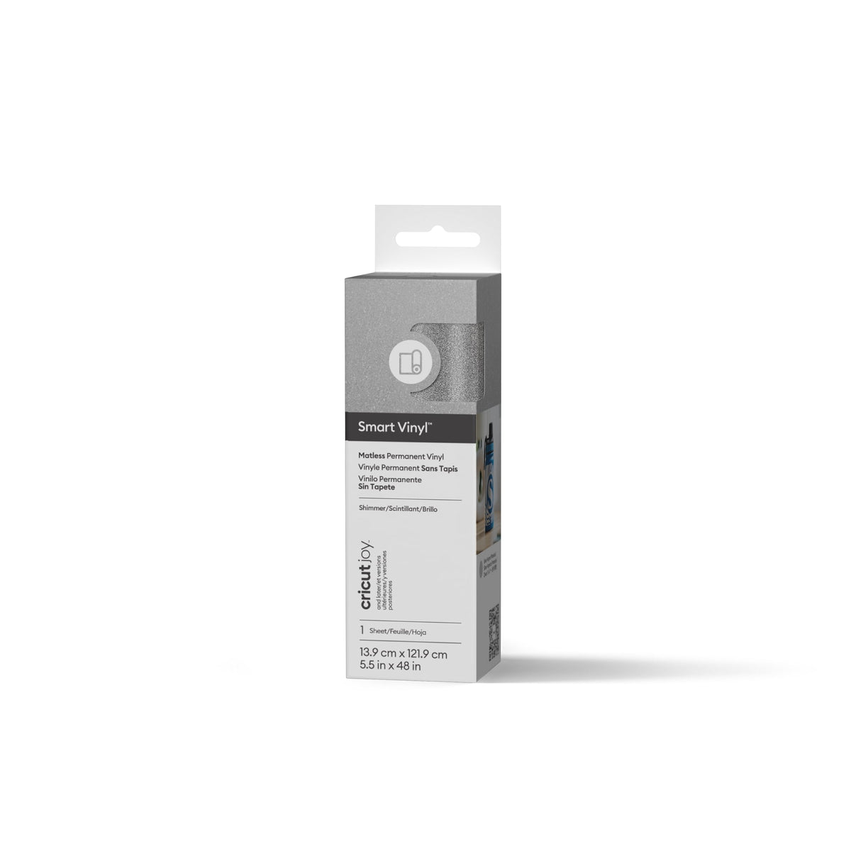Cricut Joy™ Smart Vinyl™ Shimmer Matless Permanent Vinyl, 5.5" x 48",Silver