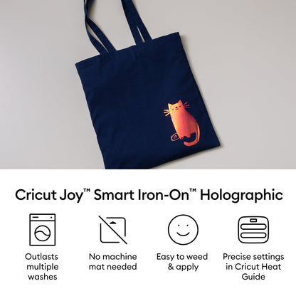 Cricut Joy™ Smart Iron-On™ Vinyl Holographic Matless Heat Transfer Vinyl, 5.5" x 24", Silver — product image 4