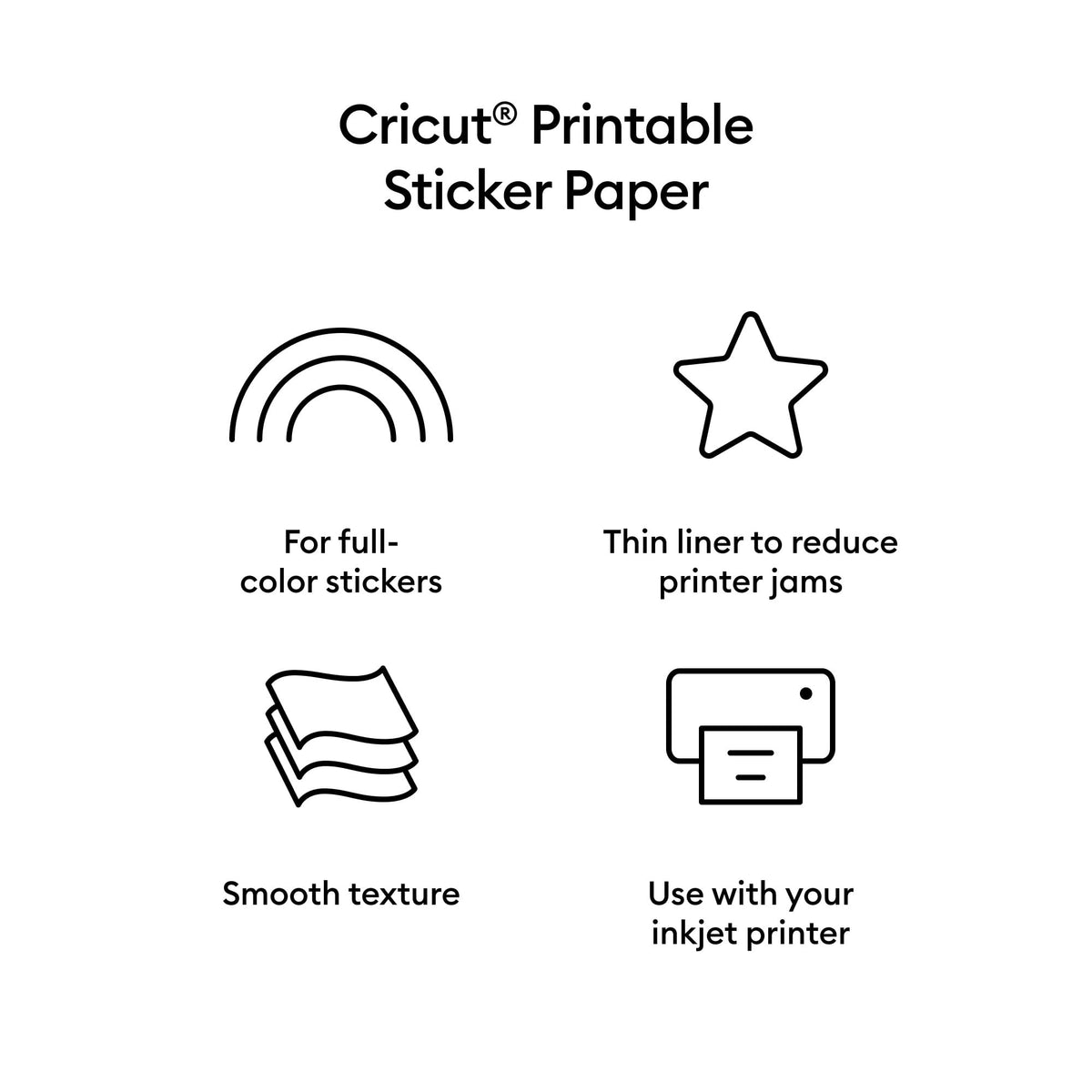 Cricut Printable Sticker Paper (8 ct), White, 8.5 x11, Sheets — product image 3