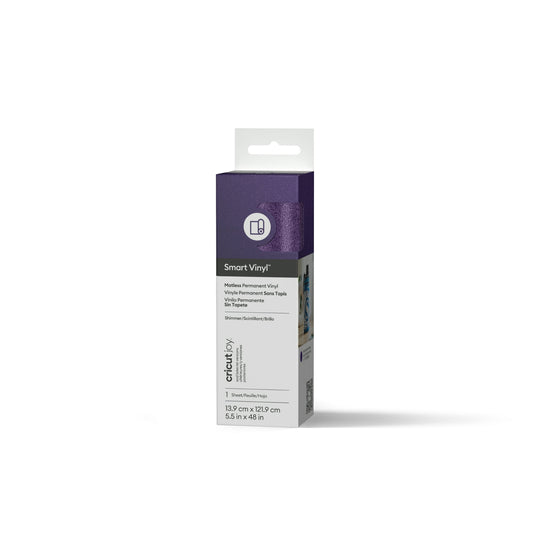 Cricut Joy™ Smart Vinyl™ Shimmer Matless Permanent Vinyl, 5.5" x 48",Purple